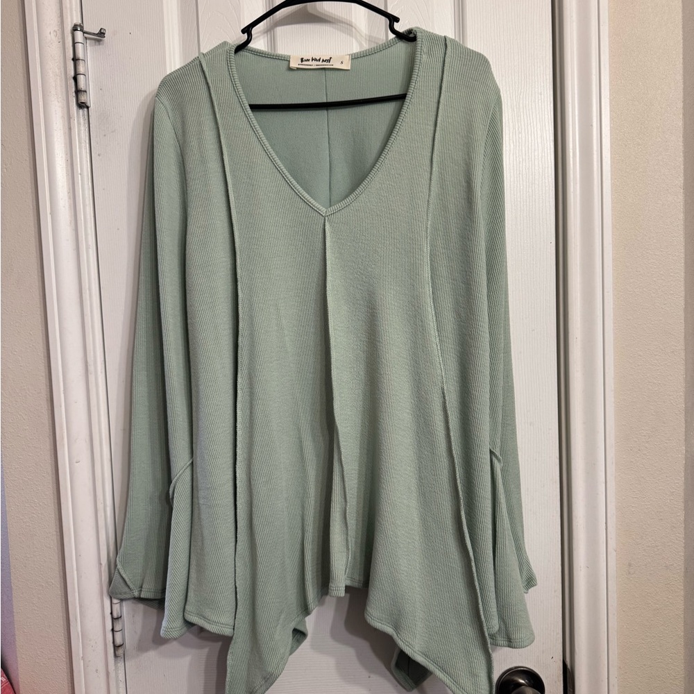 ❤️NWOT Women's THREE BIRD NEST Golden Hour Long Sleeve Bell Top in Sage